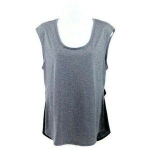 Marika Heathered Gray Black Athletic Singlet Womens Medium Racerback Overlay